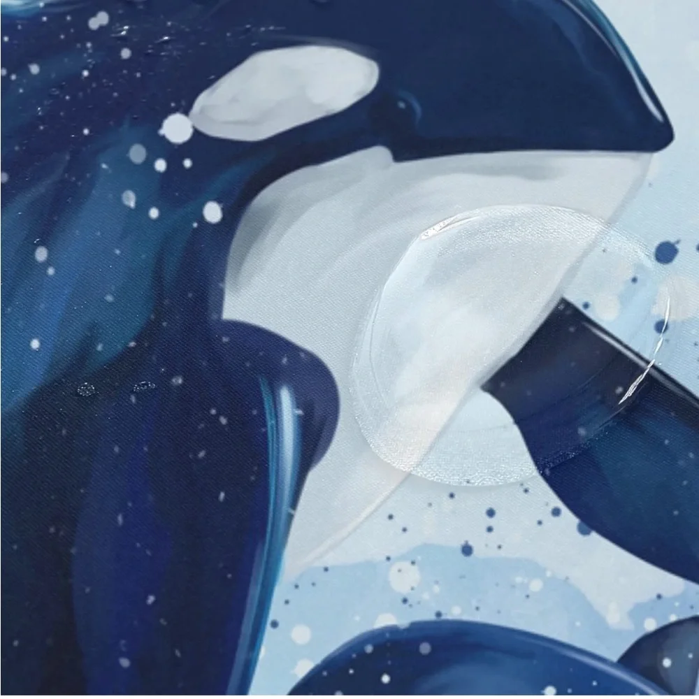 Qilmy Painting Two Killer Whales Shower Curtain Set with 12 Hooks,66 x 72 Inch